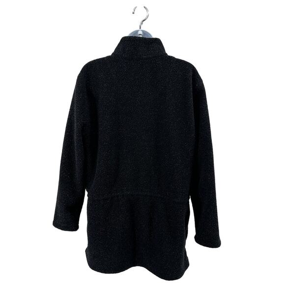 Pacer Fleece Jacket Womens M Black Full Zip Drawstring Waist Collared Oversized - Picture 4 of 7